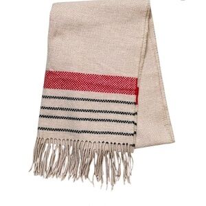J. Crew Beige and Black Wool Scarf